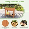 image:imageGiantex Wooden Raised Garden Bed wLegs Wood Elevated Planter Box 35Lx 16Wx24H Outdoor Planter Stand for Flower Herb Garden Vegetable Fruit SucculentCeder Brown