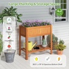 image:imageGiantex Wooden Raised Garden Bed wLegs Wood Elevated Planter Box 35Lx 16Wx24H Outdoor Planter Stand for Flower Herb Garden Vegetable Fruit SucculentCeder Brown