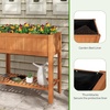 image:imageGiantex Wooden Raised Garden Bed wLegs Wood Elevated Planter Box 35Lx 16Wx24H Outdoor Planter Stand for Flower Herb Garden Vegetable Fruit SucculentCeder Brown