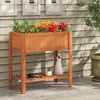 image:imageGiantex Wooden Raised Garden Bed wLegs Wood Elevated Planter Box 35Lx 16Wx24H Outdoor Planter Stand for Flower Herb Garden Vegetable Fruit SucculentCeder Brown