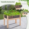 image:imageGiantex Wooden Raised Garden Bed wLegs Wood Elevated Planter Box 35Lx 16Wx24H Outdoor Planter Stand for Flower Herb Garden Vegetable Fruit SucculentClear