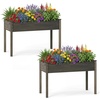 image:imageGiantex Wooden Raised Garden Bed wLegs Wood Elevated Planter Box 35Lx 16Wx24H Outdoor Planter Stand for Flower Herb Garden Vegetable Fruit SucculentGray