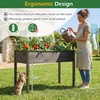 image:imageGiantex Wooden Raised Garden Bed wLegs Wood Elevated Planter Box 35Lx 16Wx24H Outdoor Planter Stand for Flower Herb Garden Vegetable Fruit SucculentGray