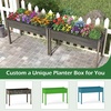 image:imageGiantex Wooden Raised Garden Bed wLegs Wood Elevated Planter Box 35Lx 16Wx24H Outdoor Planter Stand for Flower Herb Garden Vegetable Fruit SucculentGray