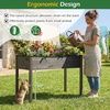 image:imageGiantex Wooden Raised Garden Bed wLegs Wood Elevated Planter Box 35Lx 16Wx24H Outdoor Planter Stand for Flower Herb Garden Vegetable Fruit SucculentGray