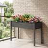image:imageGiantex Wooden Raised Garden Bed wLegs Wood Elevated Planter Box 35Lx 16Wx24H Outdoor Planter Stand for Flower Herb Garden Vegetable Fruit SucculentGray