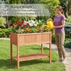image:imageGiantex Wooden Raised Garden Bed wLegs Wood Elevated Planter Box 35Lx 16Wx24H Outdoor Planter Stand for Flower Herb Garden Vegetable Fruit SucculentReddish Brown
