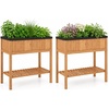 image:imageGiantex Wooden Raised Garden Bed wLegs Wood Elevated Planter Box 35Lx 16Wx24H Outdoor Planter Stand for Flower Herb Garden Vegetable Fruit SucculentReddish Brown