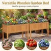 image:imageGiantex Wooden Raised Garden Bed wLegs Wood Elevated Planter Box 35Lx 16Wx24H Outdoor Planter Stand for Flower Herb Garden Vegetable Fruit SucculentTeak