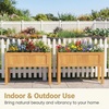 image:imageGiantex Wooden Raised Garden Bed wLegs Wood Elevated Planter Box 35Lx 16Wx24H Outdoor Planter Stand for Flower Herb Garden Vegetable Fruit SucculentTeak
