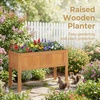 image:imageGiantex Wooden Raised Garden Bed wLegs Wood Elevated Planter Box 35Lx 16Wx24H Outdoor Planter Stand for Flower Herb Garden Vegetable Fruit SucculentTeak