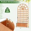 image:imageGiantex Wooden Raised Garden Bed with Arched Trellis Set 2 48 Fir Wood Outdoor Elevated Planter Box Privacy Screen wDrainage Hole Vertical Garden Bed for Climbing Plants Patio Balcony BackyardOrange
