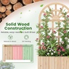 image:imageGiantex Wooden Raised Garden Bed with Arched Trellis Set 2 48 Fir Wood Outdoor Elevated Planter Box Privacy Screen wDrainage Hole Vertical Garden Bed for Climbing Plants Patio Balcony BackyardNatural