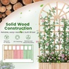 image:imageGiantex Wooden Raised Garden Bed with Arched Trellis Set 2 48 Fir Wood Outdoor Elevated Planter Box Privacy Screen wDrainage Hole Vertical Garden Bed for Climbing Plants Patio Balcony BackyardNatural