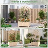 image:imageGiantex Wooden Raised Garden Bed with Arched Trellis Set 2 48 Fir Wood Outdoor Elevated Planter Box Privacy Screen wDrainage Hole Vertical Garden Bed for Climbing Plants Patio Balcony BackyardNatural