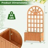 image:imageGiantex Wooden Raised Garden Bed with Arched Trellis Set 2 48 Fir Wood Outdoor Elevated Planter Box Privacy Screen wDrainage Hole Vertical Garden Bed for Climbing Plants Patio Balcony BackyardOrange