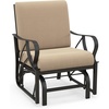 image:imageGiantex 2Pack Outdoor Glider Patio Rocking Chair with Thick Cushion Sturdy Metal Frame Curved Armrest Ergonomic Design SinglePerson Glider Chair for Garden Yard Porch Rocker BeigeBeige