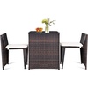 image:imageGiantex 3 PCS Cushioned Outdoor Wicker Patio Set Convention Bistro Set Garden Lawn Space Saving Conversation Sofa Furniture No Assembly BrownLight Brown