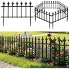 image:imageGiantex 5 Panels Decorative Metal Garden Fence 9 FT No Dig Garden Border Fence with FleurdeLis Finials 17 H Heavy Duty Flower Bed Edging Fence Folding Landscape Fencing for Yard Pathway9 FT 5 Panels