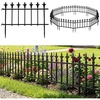 image:imageGiantex 5 Panels Decorative Metal Garden Fence 9 FT No Dig Garden Border Fence with FleurdeLis Finials 17 H Heavy Duty Flower Bed Edging Fence Folding Landscape Fencing for Yard Pathway18 FT 10 Panels