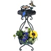 image:imageGiantex Bird Bath with Planter  Solar Lighted Bird Bath for Outside with Bird Feeder Lotus Water Bowl for Bathing Flower Planter with Drainage Holes Standing Birdbath for Garden Yard BronzeGreen