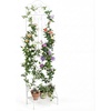 image:imageGiantex Metal Garden Trellis for Climbing Plants 75 x 20 Outdoor Rose Trellis wFoldable Bottom Shelf Freestanding Plant Support for Vines Flowers Vegetables amp Fruits Patio Lawn Garden WhiteWhite