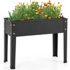 image:imageGiantex Metal Raised Garden Bed with Legs Elevated Planter Box with Drainage Holes for Vegetable Fruit Flower Herb Outdoor Standing Gardening Box for Balcony Backyard Patio Porch 24x11x18Black