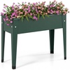 image:imageGiantex Metal Raised Garden Bed with Legs Elevated Planter Box with Drainage Holes for Vegetable Fruit Flower Herb Outdoor Standing Gardening Box for Balcony Backyard Patio Porch 24x11x18Dark Green