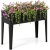 image:imageGiantex Metal Raised Garden Bed with Legs Elevated Planter Box with Drainage Holes for Vegetable Fruit Flower Herb Outdoor Standing Gardening Box for Balcony Backyard Patio Porch 24x11x18Dark