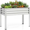 image:imageGiantex Raised Garden Bed with Legs 44 x 22 x 32 Metal Large Elevated Planter Box for Vegetable Flower Fruit Herb Heavy Duty Outdoor Gardening Planter for Backyard Patio Balcony BlackSilver