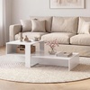 image:imageGiantex Small Coffee Table with Storage 315 Wood Unique Center Table with 2Tier Shelf Low Accent Cocktail Tea Table Mid Century Modern Coffee Table for Living Room Small SpacesWhite