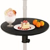 image:imageGiantex Umbrella Pole Table Tray  20 Outdoor Side Table with 15 Umbrella Hole Height Adjustable Knob AllWeather PE Matrial for Patio Backyard Deck Garden Poolside BlackBlack