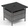 image:imageGiantex Umbrella Table Outdoor Side Table with 2 Umbrella Hole Rattan Umbrella Stand Holder Heavy Duty Metal Frame Patio Bistro Table for Deck Garden Poolside Mix Gray HDPE TabletopMix Gray