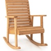 image:imageGiantex Wood Rocking Chair Outdoor  Outside Rocker with High Backrest Wide Armrests 330 Lbs Weight Capacity Patio Rocking Chairs for Lawn Backyard Indoors Deck Garden Porch Chair 2 NaturalNatural
