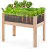 image:imageGiantex Wooden Raised Garden Bed wLegs Wood Elevated Planter Box 35Lx 16Wx24H Outdoor Planter Stand for Flower Herb Garden Vegetable Fruit SucculentClear