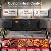 image:imageGiantex 2in1 Electric Grill and Griddle Indoor Outdoor  Portable LowSmoke BBQ Grill with Adjustable Stand Grease Tray Tabletop or Freestanding for Picnic Camping Backyard 1500W
