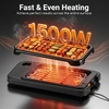 image:imageGiantex 2in1 Electric Grill and Griddle Indoor Outdoor  Portable LowSmoke BBQ Grill with Adjustable Stand Grease Tray Tabletop or Freestanding for Picnic Camping Backyard 1500W