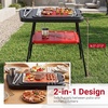 image:imageGiantex 2in1 Electric Grill and Griddle Indoor Outdoor  Portable LowSmoke BBQ Grill with Adjustable Stand Grease Tray Tabletop or Freestanding for Picnic Camping Backyard 1500W