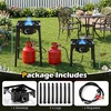 image:imageGiantex 3 Burner Propane Gas Stove  240000 BTU High Pressure Camp Cooker Detachable Legs 020 PSI Adjustable Regulator for BBQ Grilling Brewing Frying155 x 155 x 29 L  W  H