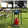 image:imageGiantex 3 Burner Propane Gas Stove  240000 BTU High Pressure Camp Cooker Detachable Legs 020 PSI Adjustable Regulator for BBQ Grilling Brewing Frying155 x 155 x 29 L  W  H