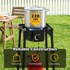 image:imageGiantex 3 Burner Propane Gas Stove  240000 BTU High Pressure Camp Cooker Detachable Legs 020 PSI Adjustable Regulator for BBQ Grilling Brewing Frying155 x 155 x 29 L  W  H