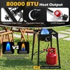 image:imageGiantex 3 Burner Propane Gas Stove  240000 BTU High Pressure Camp Cooker Detachable Legs 020 PSI Adjustable Regulator for BBQ Grilling Brewing Frying155 x 155 x 29 L  W  H