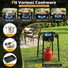 image:imageGiantex 3 Burner Propane Gas Stove  240000 BTU High Pressure Camp Cooker Detachable Legs 020 PSI Adjustable Regulator for BBQ Grilling Brewing Frying155 x 155 x 29 L  W  H