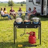 image:imageGiantex 3 Burner Propane Gas Stove  240000 BTU High Pressure Camp Cooker Detachable Legs 020 PSI Adjustable Regulator for BBQ Grilling Brewing Frying345 x 18 x 29 L  W  H