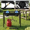 image:imageGiantex 3 Burner Propane Gas Stove  240000 BTU High Pressure Camp Cooker Detachable Legs 020 PSI Adjustable Regulator for BBQ Grilling Brewing Frying31 x 16 x 29 L  W  H