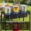 image:imageGiantex 3 Burner Propane Gas Stove  240000 BTU High Pressure Camp Cooker Detachable Legs 020 PSI Adjustable Regulator for BBQ Grilling Brewing Frying345 x 18 x 29 L  W  H