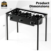 image:imageGiantex 3 Burner Propane Gas Stove  240000 BTU High Pressure Camp Cooker Detachable Legs 020 PSI Adjustable Regulator for BBQ Grilling Brewing Frying345 x 18 x 29 L  W  H