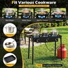 image:imageGiantex 3 Burner Propane Gas Stove  240000 BTU High Pressure Camp Cooker Detachable Legs 020 PSI Adjustable Regulator for BBQ Grilling Brewing Frying345 x 18 x 29 L  W  H