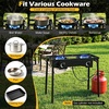 image:imageGiantex 3 Burner Propane Gas Stove  240000 BTU High Pressure Camp Cooker Detachable Legs 020 PSI Adjustable Regulator for BBQ Grilling Brewing Frying31 x 16 x 29 L  W  H