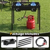 image:imageGiantex 3 Burner Propane Gas Stove  240000 BTU High Pressure Camp Cooker Detachable Legs 020 PSI Adjustable Regulator for BBQ Grilling Brewing Frying31 x 16 x 29 L  W  H